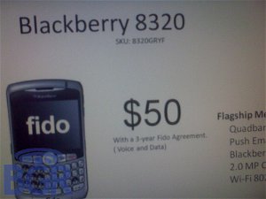 Fido 2009 line-up: BlackBerry Curve 8320