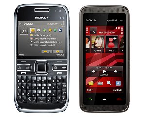 Nokia E72 (left), 5530 XpressMusic (right)